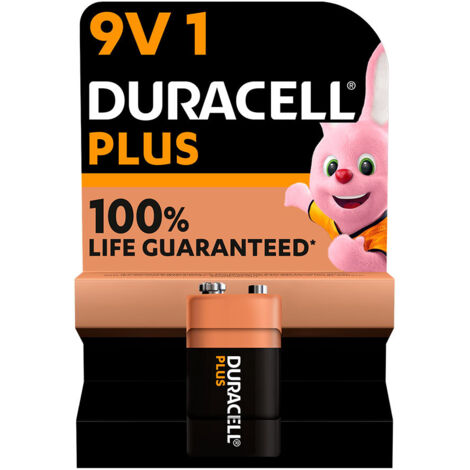 Pile alcaline Duracell plus alimentation 6lr61 9v blister 1 unité 26,5x17,5x48,5mm (1/3)