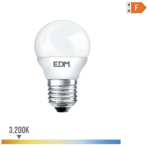 Ampoule LED Sphérique EDM E27 7W 600lm 3200K Lumière Chaude Ø4,5x8cm (1/3)