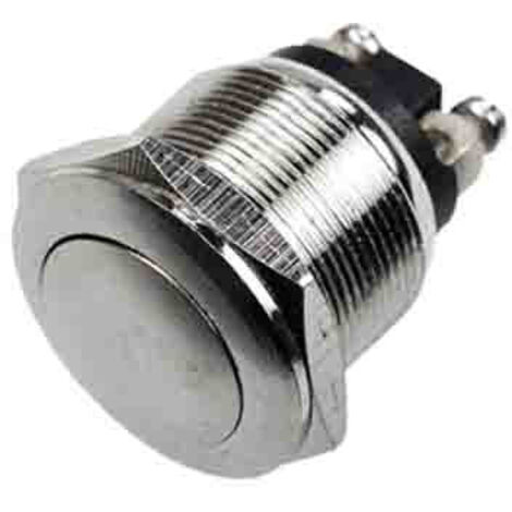 Bouton Poussoir Métallique 2A 250V Chromé (1/2)
