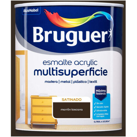 Émail Acrylique Multisurface Satiné Brun Toscane 0,750L 5057500 BRUGUER