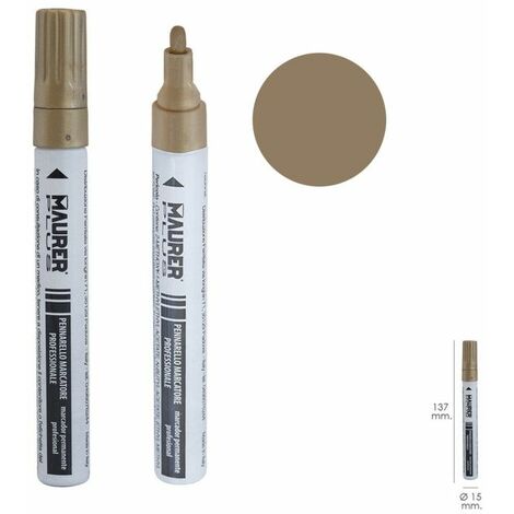Maurer – Marqueur peinture permanente or 10 ml – Séchage rapide – Pour surfaces fer, plastique, bois, tissu – Résistant et durable