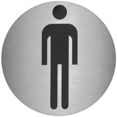 ORYX Autocollant Plaque Salle de Bain Homme Acier Inoxydable Ø 7 cm. (1/3)