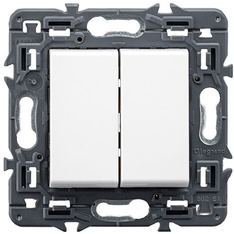 Legrand – Interrupteur double étanche complet 10A – Gamme interrupteur – Pour chantiers humides – 741245