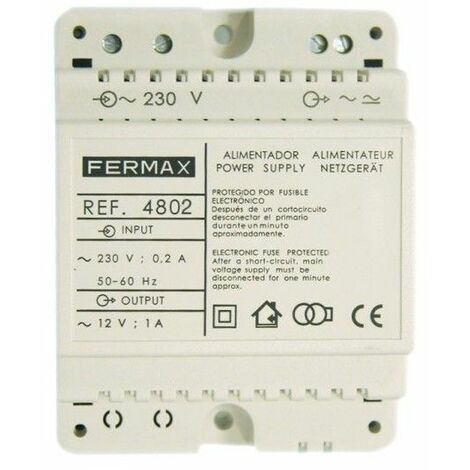 Alimentation 12VAC / 1A DIN4 FERMAX 4802