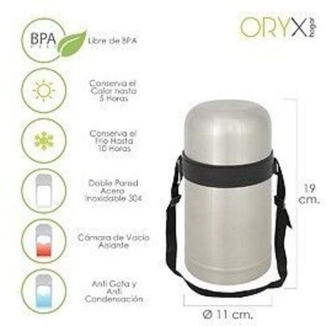 Thermos Solides et Liquides Acier Inoxydable Anti-goutte 750 Ml.