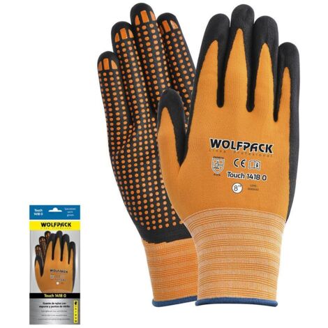 WOLFPACK LINEA PROFESIONAL Gants en nylon avec paume en mousse et points de contact en nitrile WOLFPACK LINEA PROFESIONAL (1/2)