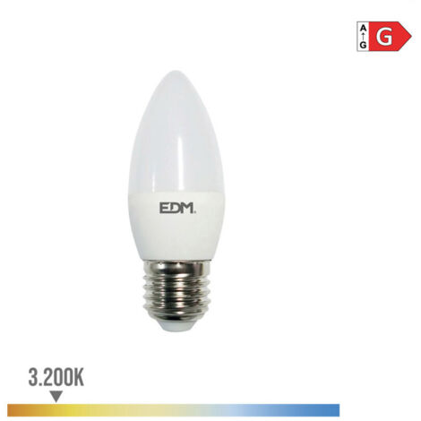 Ampoule bougie LED EDM E27 5W 400lm 3200K lumière chaude Ø3,5x10cm (1/3)