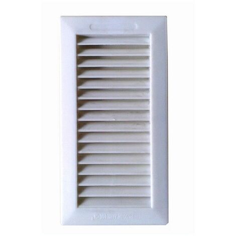 Grille Encastrable avec Languette 13,3x26cm+Cadre ABS Blanc (G)