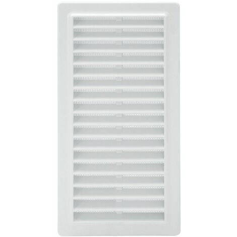 Wolfpack – Grille d'aération encastrée en plastique 25x12 cm – Réduit l'entrée des insectes – Pour salle de bain et cuisine – Résistante à l'humidité