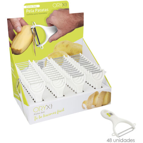 Éplucheur à pommes de terre avec manche en plastique, lame en acier inoxydable, 7,8 x 13 (H) cm. (1/2)