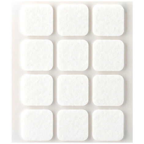 Pack de 12 feutres adhésifs synthétiques blancs 22x22mm Plasfix INOFIX (1/3)