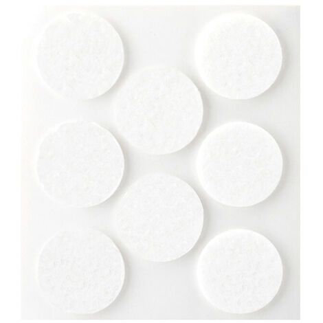 Feutres adhésifs synthétiques blancs, diamètre 27mm, paquet de 8 Plasfix Inofix 66704 (1/3)