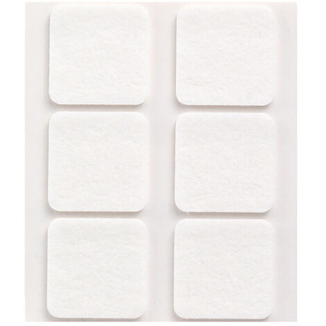 Pack de 6 feutres adhésifs synthétiques blancs 31x31mm Plasfix INOFIX (1/3)