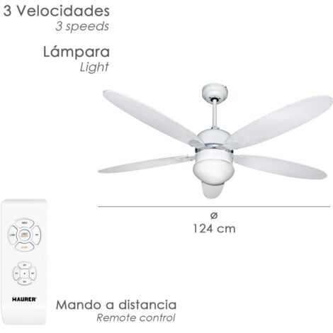 Ventilateur de plafond LED Phree 56, à trois pales, blanc