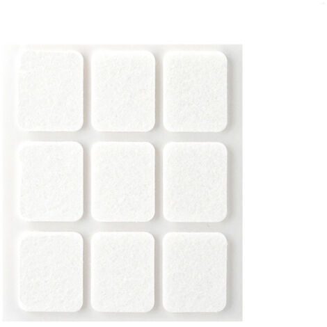 Pack de 9 feutres adhésifs synthétiques blancs 29x23mm Plasfix INOFIX (1/3)