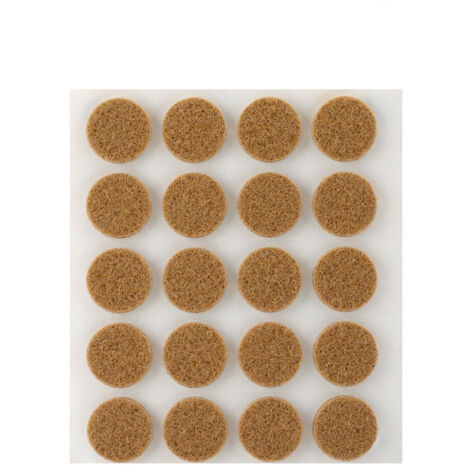 Pack de 20 feutres synthétiques adhésifs marron Ø17mm Plasfix INOFIX (1/3)