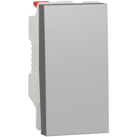 Schneider Electric – Interrupteur va-et-vient 10A connexion rapide aluminium – Module 1 – Pour installations électriques – NU310330 (1/5)