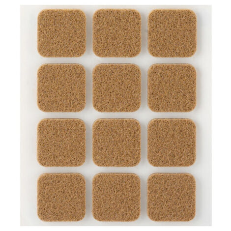 Pack de 12 feutres synthétiques adhésifs marron 22x22mm Plasfix INOFIX (1/3)