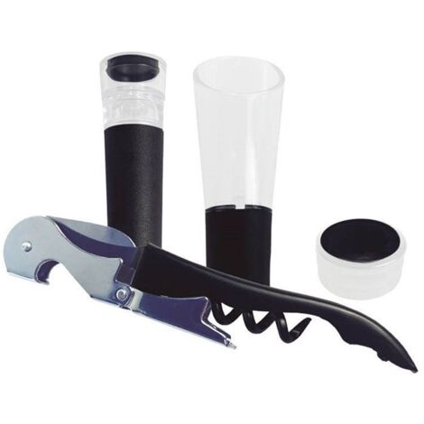 Tire-bouchon Avec Coupe-sceau Et Décapsuleur Masterpro Noir Acier