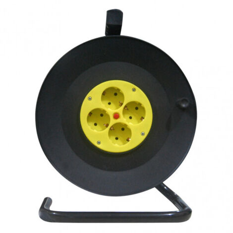 FABRILAMP 166431415 Enrouleur de câble 4 Fiches Câble 15m 3gx1.5mm Cuivre C/thermostat de sécurité (1/2)