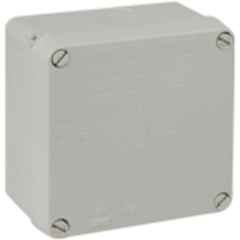 Boitier de connexion carré étanche sans cônes IP65/IK08 100x100x55mm/110x110x60mm avec couvercle de fermeture avec vis grise SEM