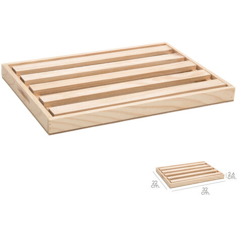 Planche courte à pain en bois avec ramasse-miettes Oryx 32 x 22 cm. (1/3)