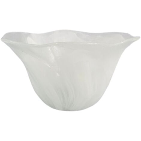 Abat-jour en verre albâtre blanc 8x16cm – Ouverture 3cm – Élégant pour décoration intérieure – Modèle ARIES – Ltde