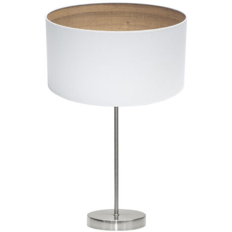 Lampe à poser Tatiana 1xe27 Nickel/blanc-bois clair 63x30x30 Cm (1/2)