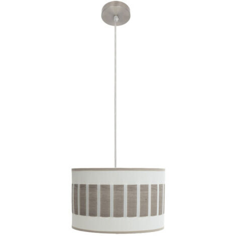 Suspension Ivanna 1xe27 Nickel/blanc-bois Gris Regx30x30 Cm (1/2)