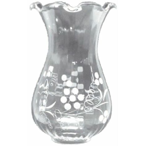 POMMIERS abat-jour en verre 19x13cm transparent avec dessin bouche 5cm