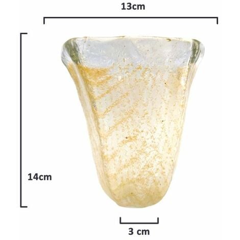 Abat-jour en verre CAMPANA 13x14cm ambre bouche de 3,5cm