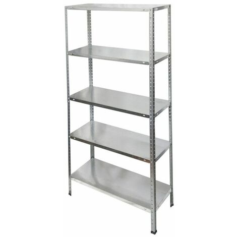 Rayonnage en acier galvanisé 5 étagères 150x75x30 cm – Tablettes réglables tous les 25 mm – Charge maximale 150 kg – Oryx (1/3)