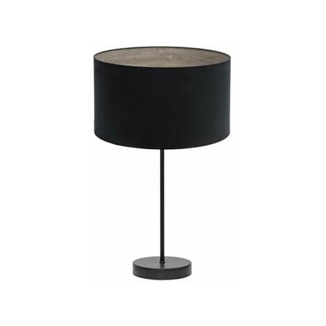 Grande lampe design cylindrique noir et argent 96,5 cm