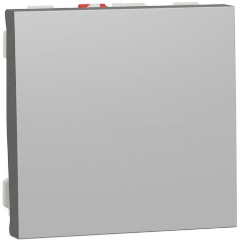 Bouton poussoir aluminium 2 modules SCHNEIDER NU320630 (1/3)