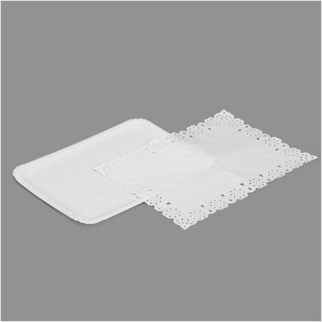 Plateau rectangulaire avec napperon, 25x34cm, sac avec 1 77182 (1/3)