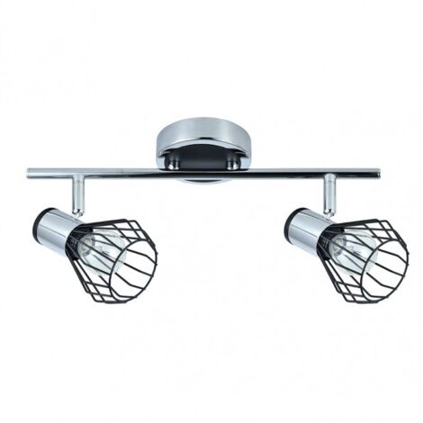 FAB 142292009  Bande Mateo 2xe14 Chrome / noir 15x36,5x8,5 Cm (1/3)