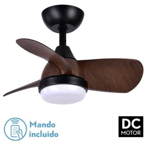 Ventilateur de Plafond DC Pirdo Noir Marron 24W 3 Pales (1/2)