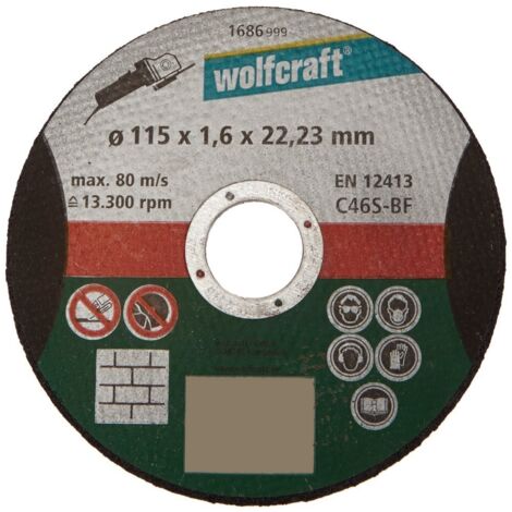 Wolfcraft Disque de coupe de précision pour pierre 115x1,6x22,23 mm (1686999) (1/3)