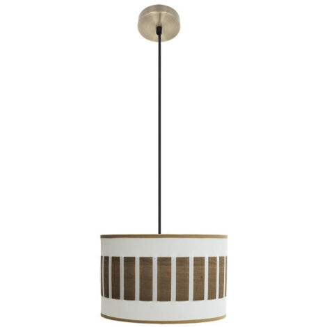 Suspension Ivanna 1xe27 Cuir/blanc-Bois foncé Regx30x30 Cm (1/2)