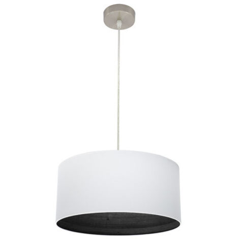 Suspension Tatiana 1xe27 Nickel/blanc-noir bois Regx40x40 Cm (1/2)