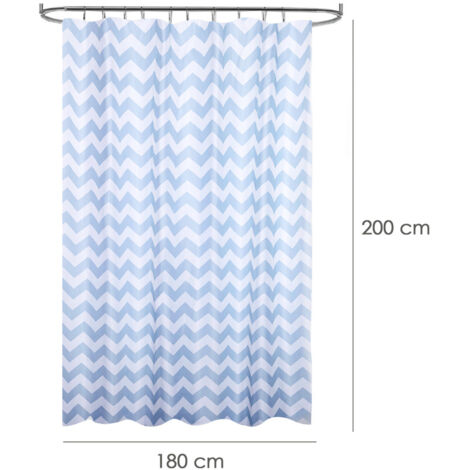 Rideau De Douche Bleu Lin - 183x200 Cm - Polyester Hydrofuge - Style Moderne Et Élégant
