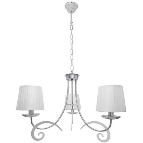 FAB 155253020  Lampe Luxor 3xe14 Chrome Pantalon. Blanc Regx58x58 Cm (1/2)