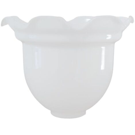 Abat-jour En Verre Opaline Blanc – Vintage, Diamètre 32 Cm, Art Déco
