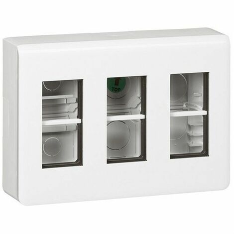 Legrand – Boîte d'encastrement mural 78883L – 3 postes – Installation en saillie pour modules Mosaic – Couleur blanc – Entrées amovibles