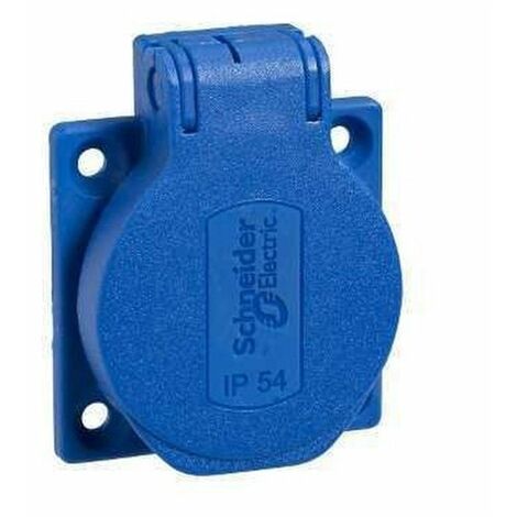 Schneider Electric – Prise de courant encastrée 10/16A PKS51B – 2P+TT avec serrage arrière – IP54 pour environnements variés – Boîtier auto-extinguible (1/3)