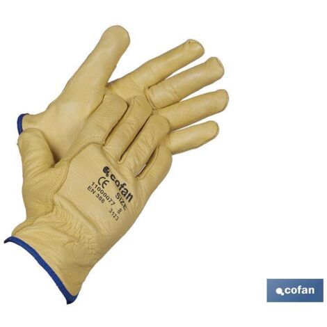 Blister de gants en cuir de vachette supplémentaire avec peau de mouton taille 8