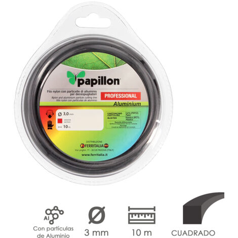 Fil Nylon/Aluminium Carré Professionnel Ø 3,0 mm. Rouler 10 mètres (1/2)