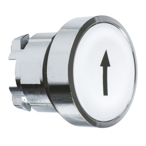 Tête de bouton poussoir diamètre 22 affleurant garniture métal flèche noire blanche (1/3)