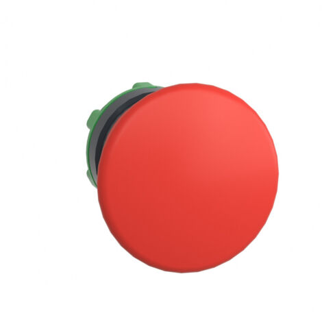 Bouton poussoir coup de poing diamètre 40 rouge avec garniture plastique (1/4)