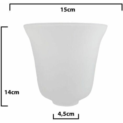 Abat-jour en verre ARIEL 14x15cm mat ouverture 4.5cm